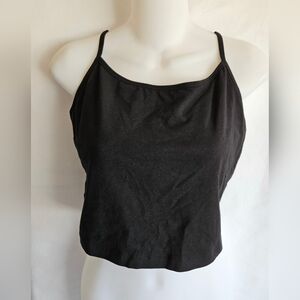 Victoria’s Secret PINK Black Cropped Camisole Strappy Back L NWT